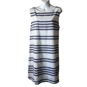 Beach Lunch Lounge Sleeveless Linen blend Striped Dress size XL